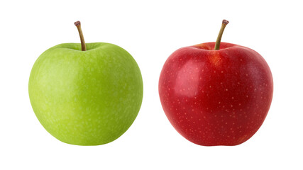 Red and green apple isolated on white background