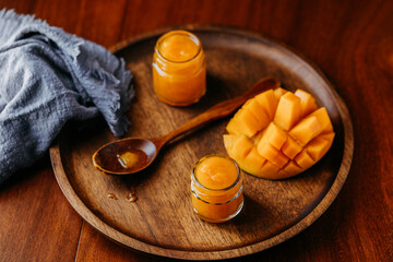 exotic mango jam on a dark background