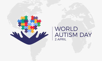 Flat world autism awareness day illustration