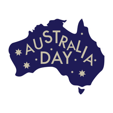 australia day with map and flag