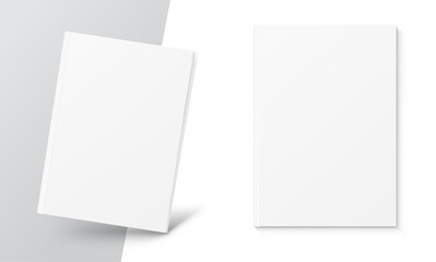 Blank soft book mockup. Vector illustration isolated on white background. It can be used for promo, catalogs, brochures, magazines, etc. Ready for your design.	