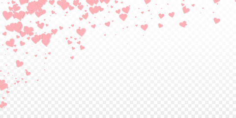 Pink heart love confettis. Valentine's day falling