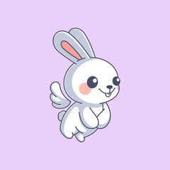 Cute bunny angel cartoon design