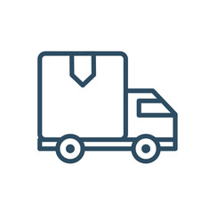 Delivery truck vector line icon