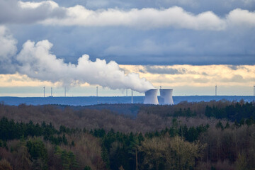 view to nuclear power plant Gundremmingen Germany one day before shut down