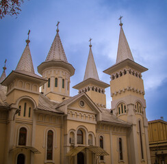 Fototapeta na wymiar towers of a Church in Romania