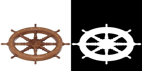 3D rendering illustration of a decorative rudder © Francesco Milanese