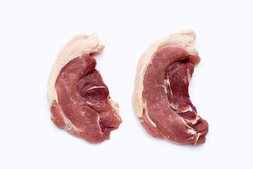 Pork meat on white background.
