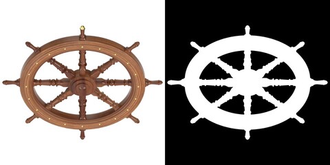 3D rendering illustration of a decorative rudder © Francesco Milanese
