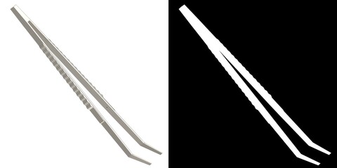 3D rendering illustration of dental tweezers