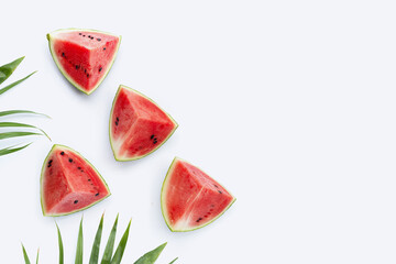 Watermelon on white background. Top view