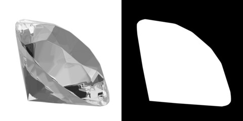 3D rendering illustration of a diamond ring