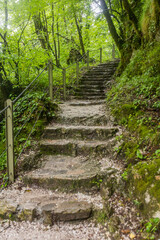 Obraz premium Hiking path in Tolmin Gorges (Tolminska Korita), Slovenia