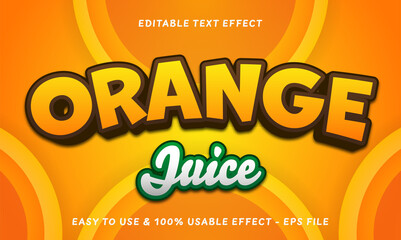 editable orange juice text effect usable for product or company logo