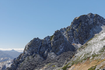 北アルプス龍王岳の稜線