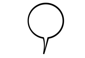 Blank speech circle bubble chat in white background. Comic speech round bubble sign icon. Chat...