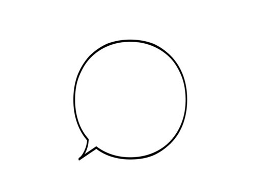 Blank speech circle bubble chat in white background. Comic speech round bubble sign icon. Chat think symbol. Royalty high-quality free stock image of empty speech bubble frame on white background