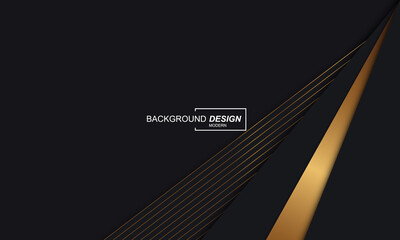 Modern abstract background black with golden lines luxury