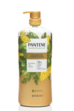 IRVINE, CALIFORNIA - 1 JAN 2022: A bottle of Pantene essential botanicals Volumizing Conditioner