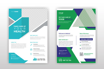 Set of medical  flyer design corporate healthcare