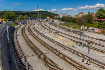 Fototapeta na wymiar View of Railway station Divaca, Slovenia