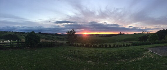 Farmland Sunset Panorama
