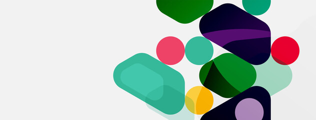 Abstract round geometric shapes and circles background. Trendy techno business template for wallpaper, banner, background or landing