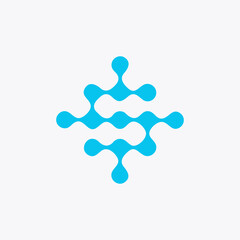 The letter S is an abstract composed of binary symbols. A futuristic logo suitable for a tech company.