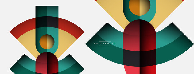 Fototapeta premium Trendy shapes, color minimal design composition, lines and shadows for wallpaper banner background or landing page