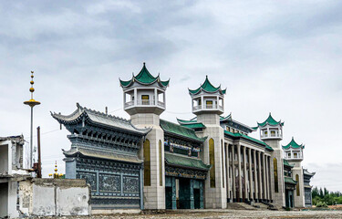 The Exterior of the Mosque in Geermu City
