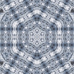 Grey abstract pattern mandala design template for social media platforms