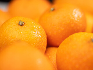 Tangerines. Close-up of few beautiful fresh tangerine fruit