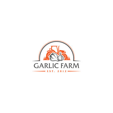 Modern colorful design GARLIC FARM logo design