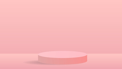 Product display and pink podium on pink background , 3d podium for presentation,  illustration 3d Vector EPS 10