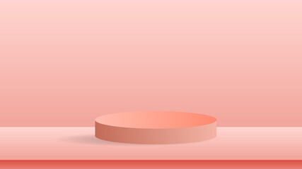 Pink Podium 3d illustration template for content online or web, on Pink background , illustration Vector EPS 10