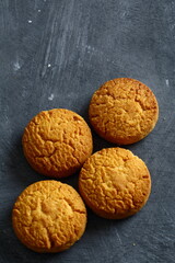 Close up - fresh baked sugar free butter cookies.