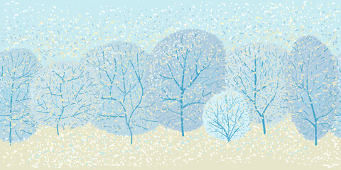 Abstract winter landscape. Background, seamless composition.