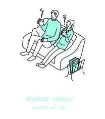 多様な家族　夫と妻