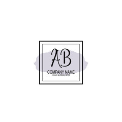 Letter AB minimalist wedding monogram vector