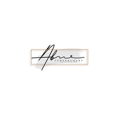 AB initial Signature logo template vector