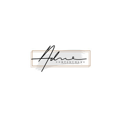 AD initial Signature logo template vector