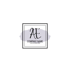 Letter AE minimalist wedding monogram vector