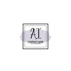 Letter AI minimalist wedding monogram vector