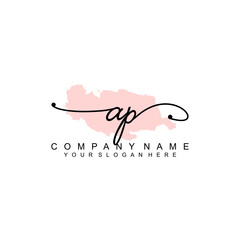 AP initial Signature logo template vector