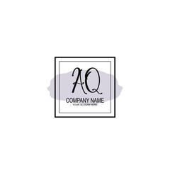 Letter AQ minimalist wedding monogram vector