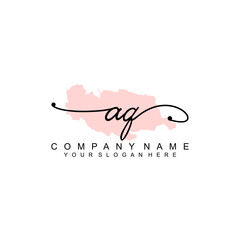 AQ initial Signature logo template vector
