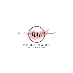 AW initial  Luxury logo design collection