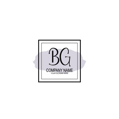 Letter BG minimalist wedding monogram vector