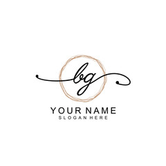 BG initial Signature logo template vector