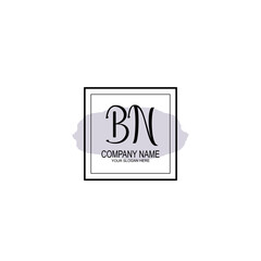 Letter BN minimalist wedding monogram vector